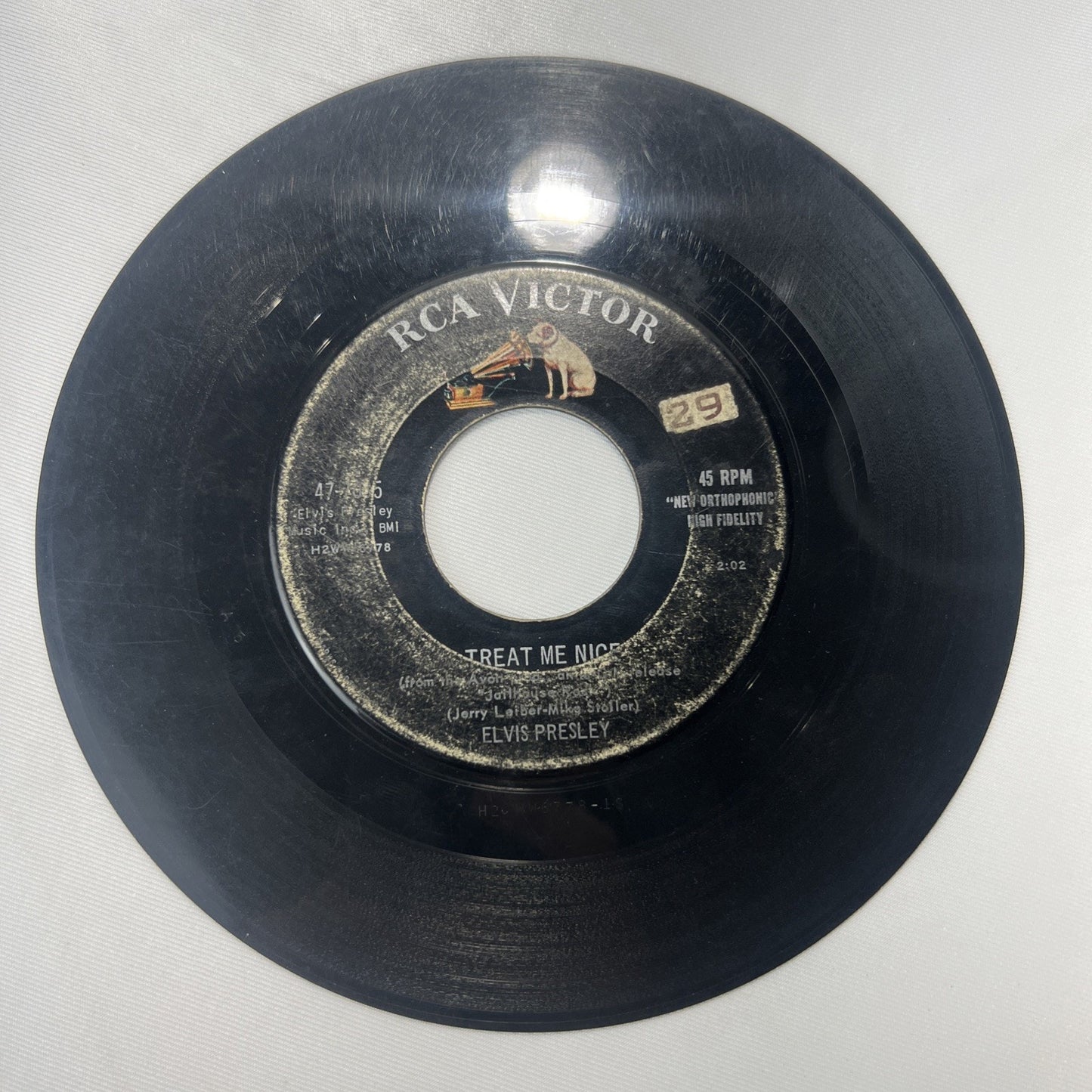 Elvis Presley Jailhouse Rock / Treat Me Nice RCA Victor 47-7035 1957 45 rpm Rare
