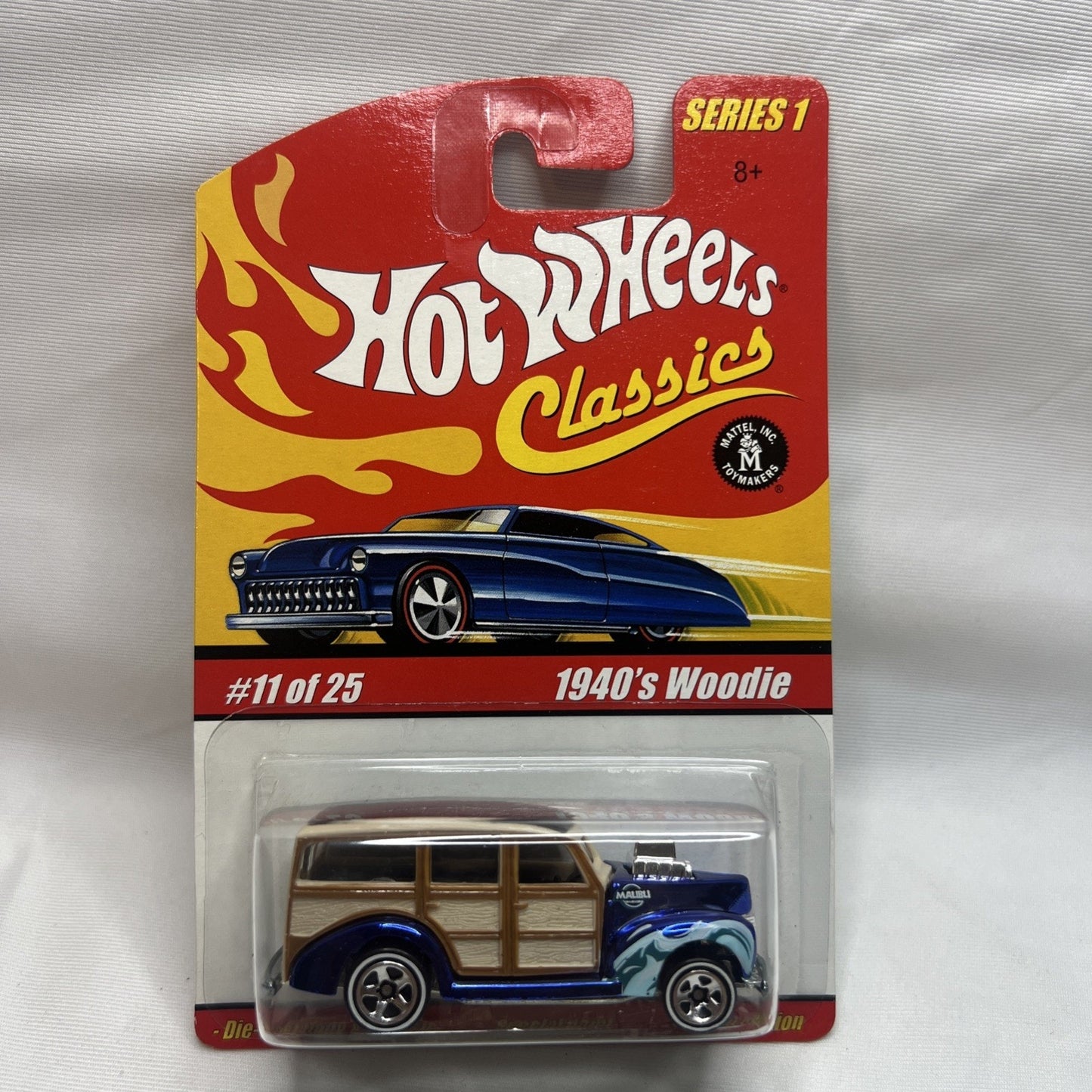 Hot Wheels 40 1940's Woodie Classics Direc Die cast Series 1 Blue Spectraflame