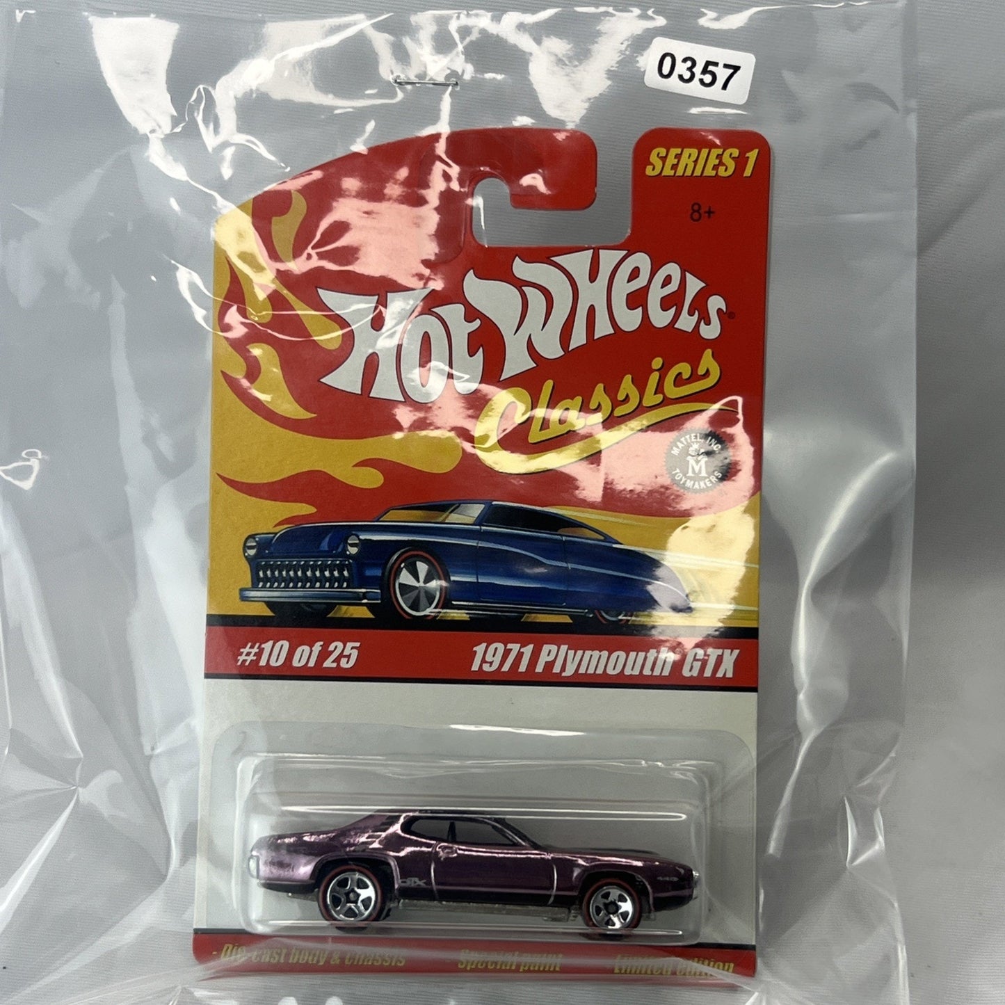 Hot Wheels Classics Series 1 - 1971 Plymouth GTX Pink Die Cast Car