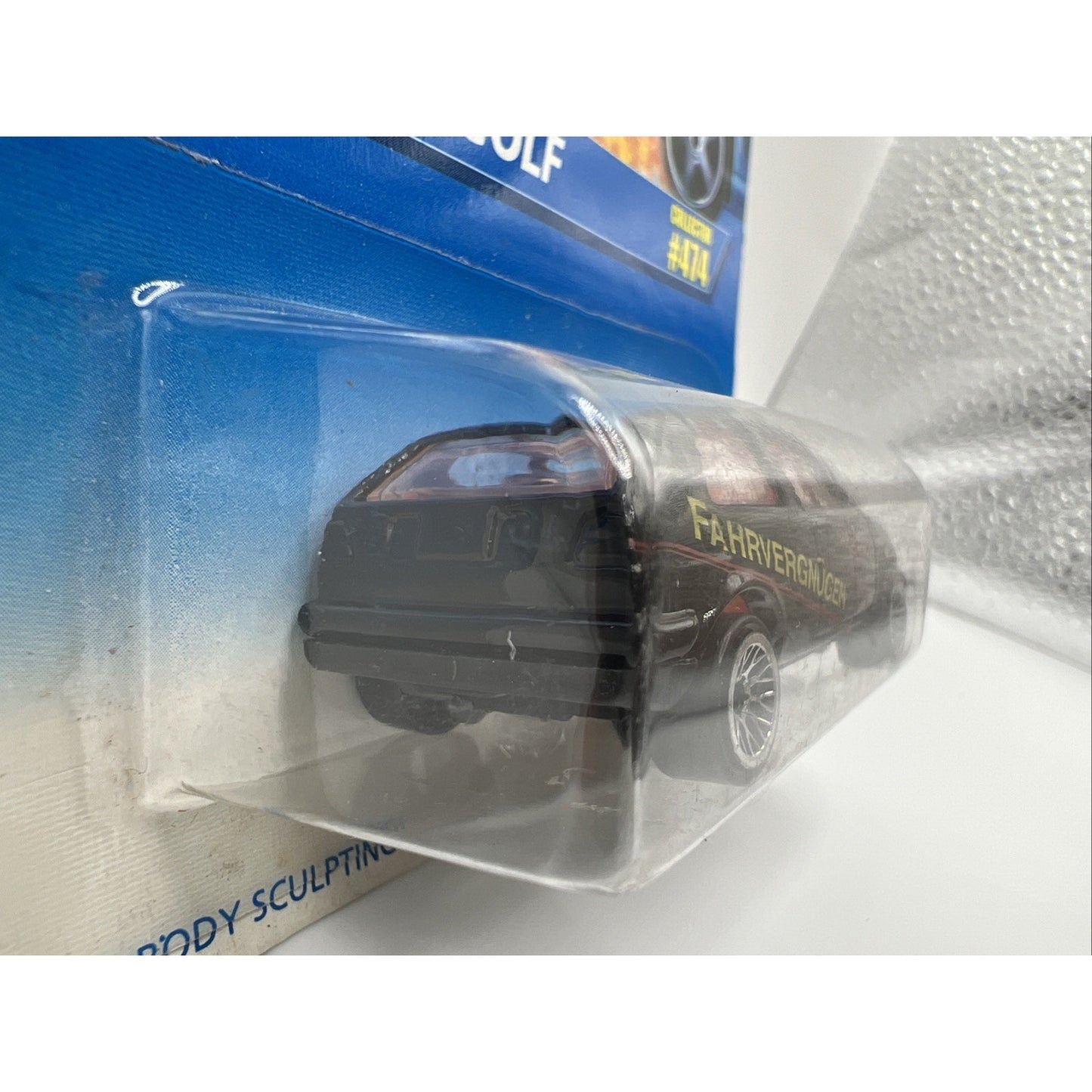 Hot Wheels VW Golf 1995 Mattel Fahrvergnugen Logo Black Toy Car #474 Volkswagen