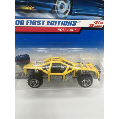 2000 Hot Wheels #91 First Editions 31/36 ROLL CAGE Yellow Steel Plate Die Cast