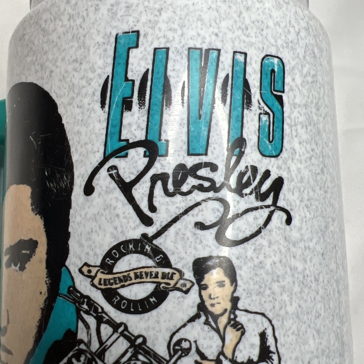 Vintage 1993 Elvis Presley Collectible Plastic Travel Mug With Lid Rare Find