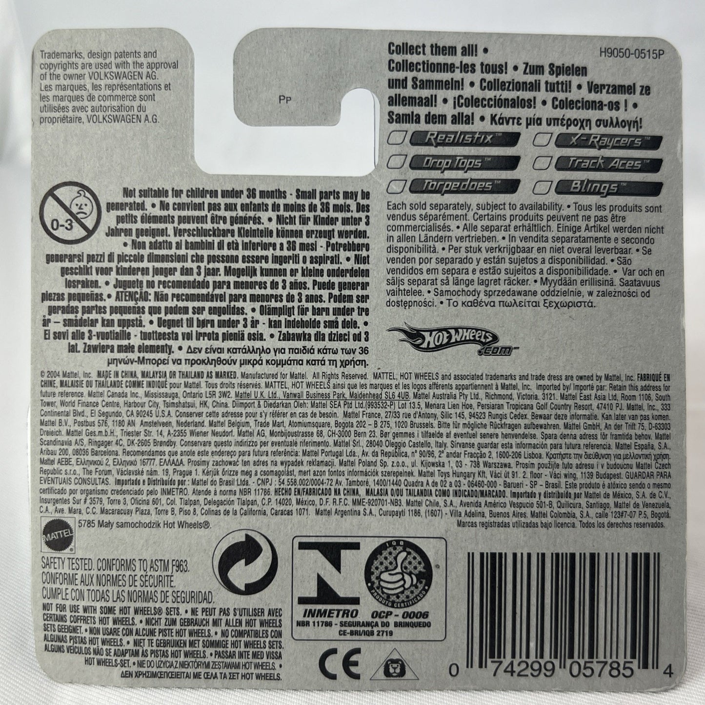 Hot Wheels 2005 Volkswagen New Beetle Cup 142 Gray and Red