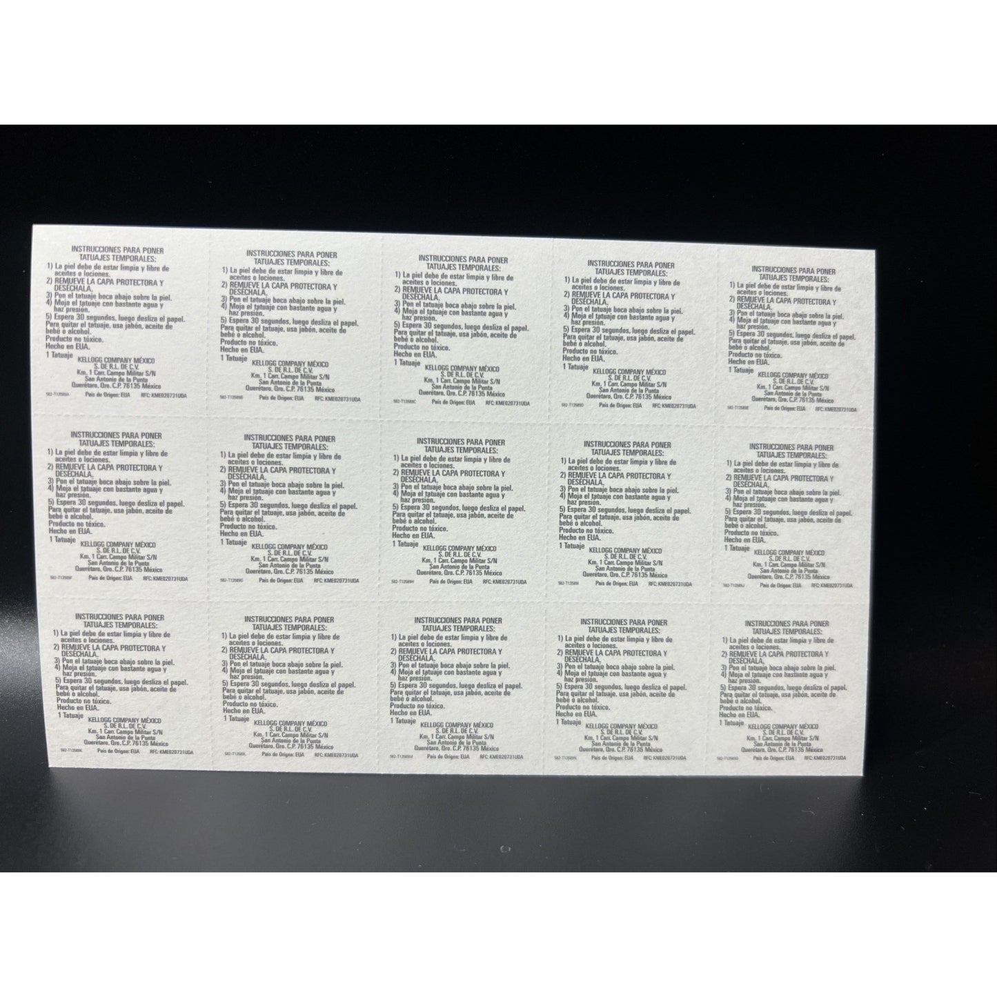 Rare Vintage Kellogg Cereal Temporary Tattoos Halloween Theme Tattoo 6 Pack
