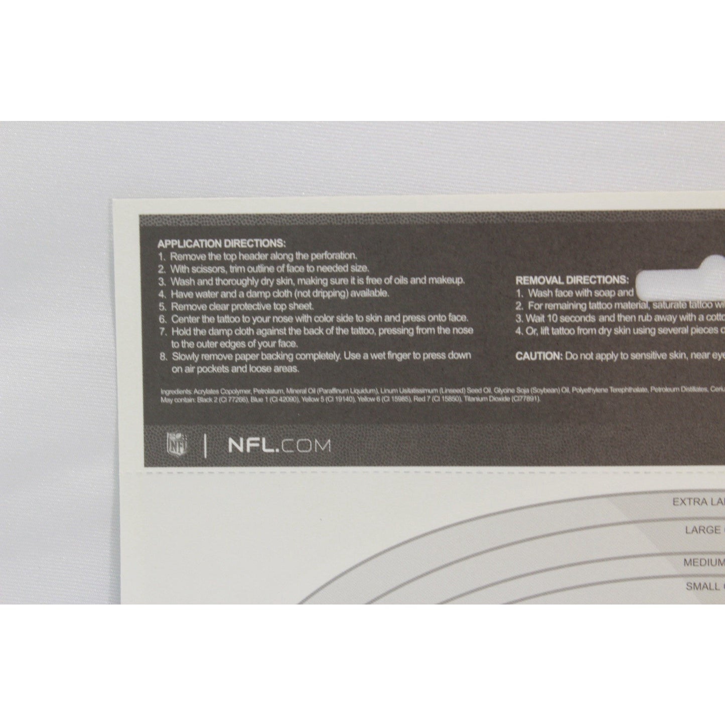 Tennessee Titans Game Day Face Temporary Tattoo NFL Football Fan Peel Off