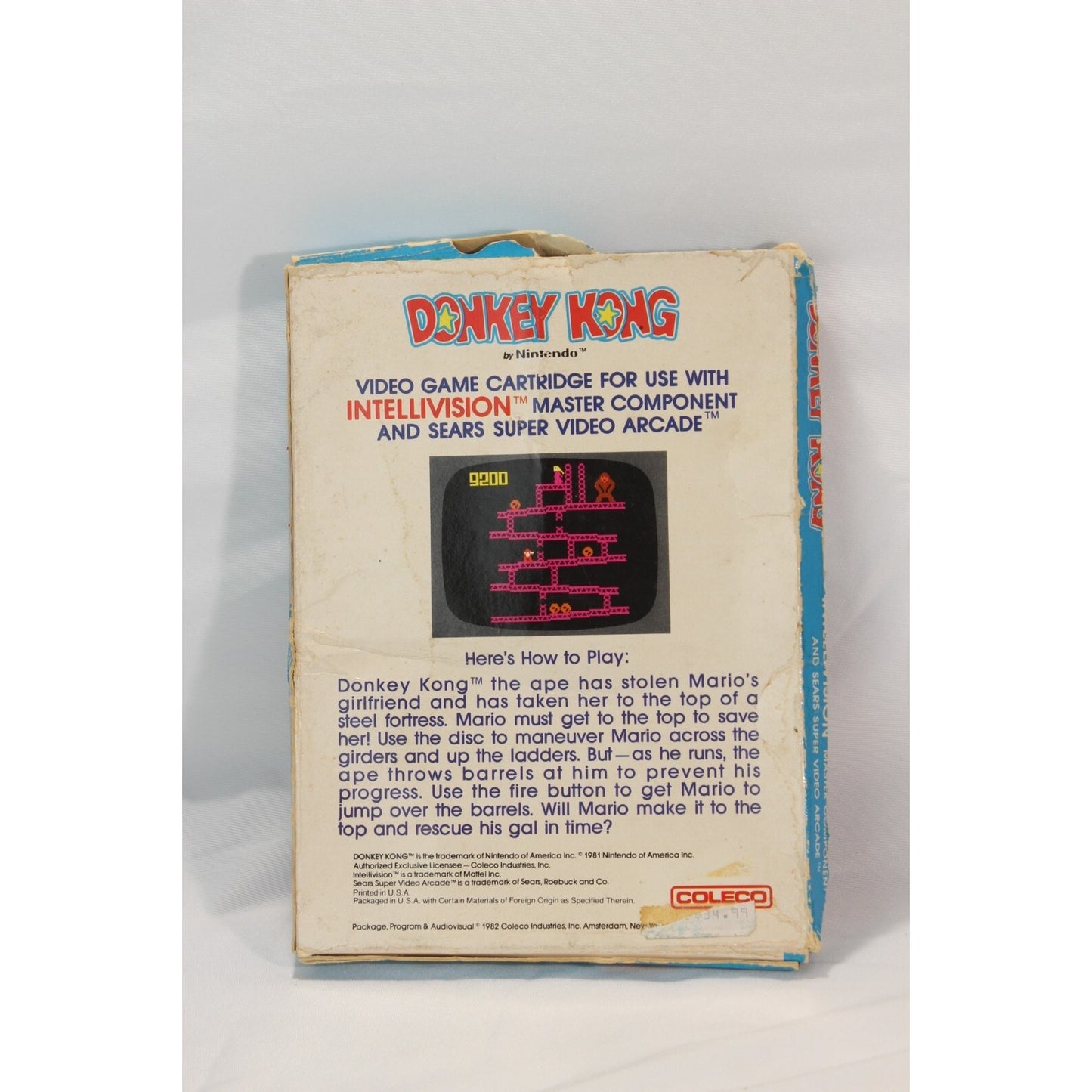 Donkey Kong Intellivision Tested Video Game Used Classic Arcade Platformer