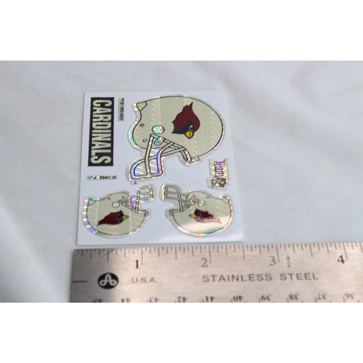 Vintage 1993 Vending Machine Team NFL Arizona Cardinals Sticker Prism