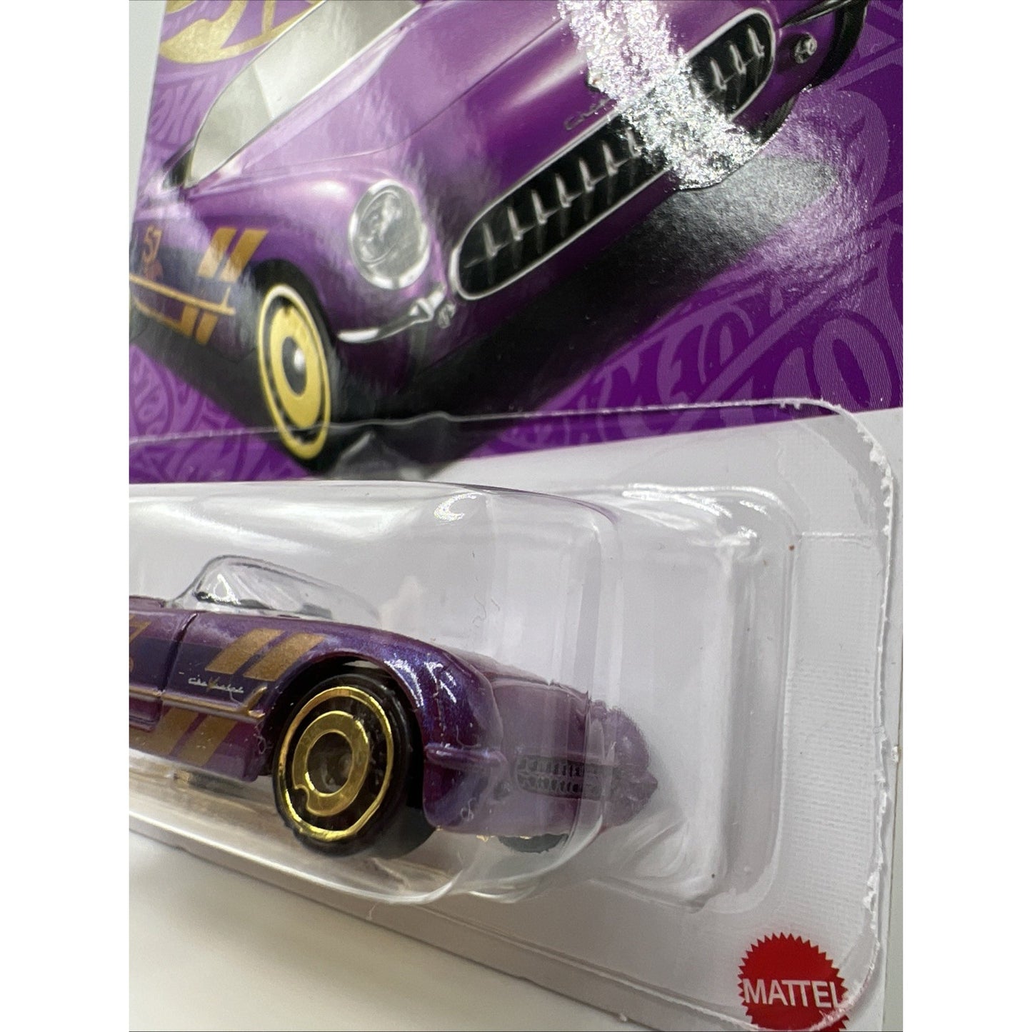 Hot Wheels '55 Corvette Purple #4 4/6 2025 Pearl Chrome 57th Anniversary Gold