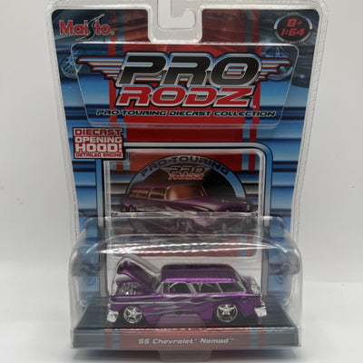 Maisto PRO RODZ 1:64 Diecast Car 1955 Chevy Nomad 2005 15478 Purple Flames