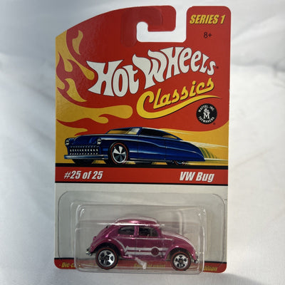 Hot Wheels Classics Series 1 2004 Pink VW Bug Toy Car #25/25 Volkswagen Mattel
