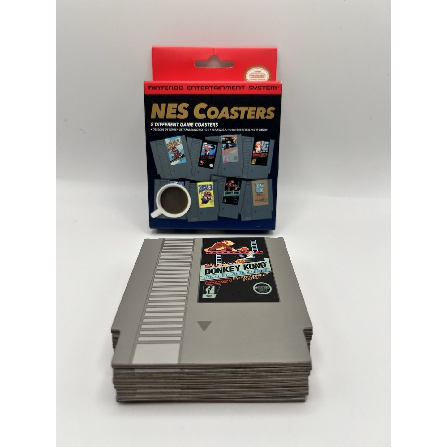 Nintendo Official NES 8 Coasters Super Mario Metroid Zelda Donkey Kong New Game