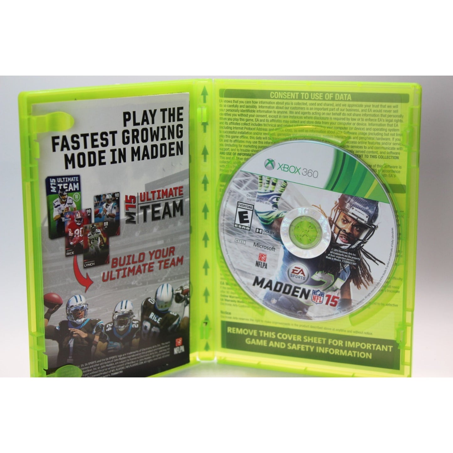 Madden NFL 15 Xbox 360 Kinect Tested Video Game Used Football Sports Game