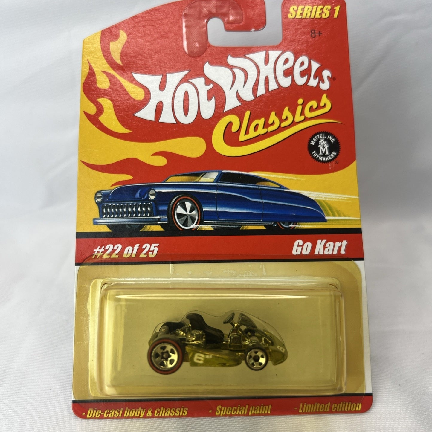 Hot Wheels Go Kart Car Classics Car #22 of 25 Series 1 Gold Flames Die Cast Rare