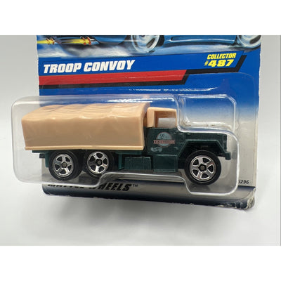 Hot Wheels Troop Convoy #487 Green 1996 Mainline Military Army War Truck