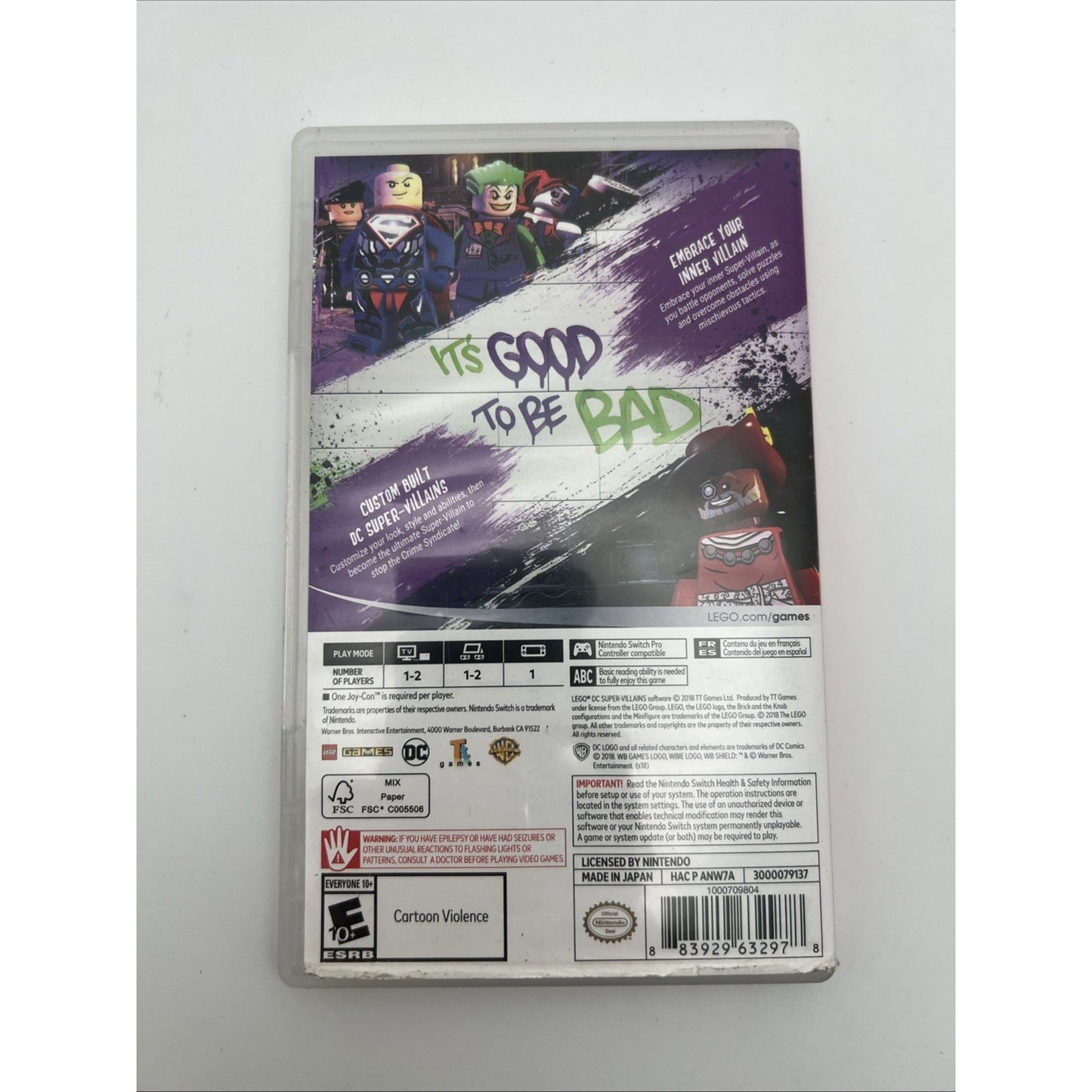 Lego DC Super Villans Nintendo Switch Video Game DC Comics Supervillans Used