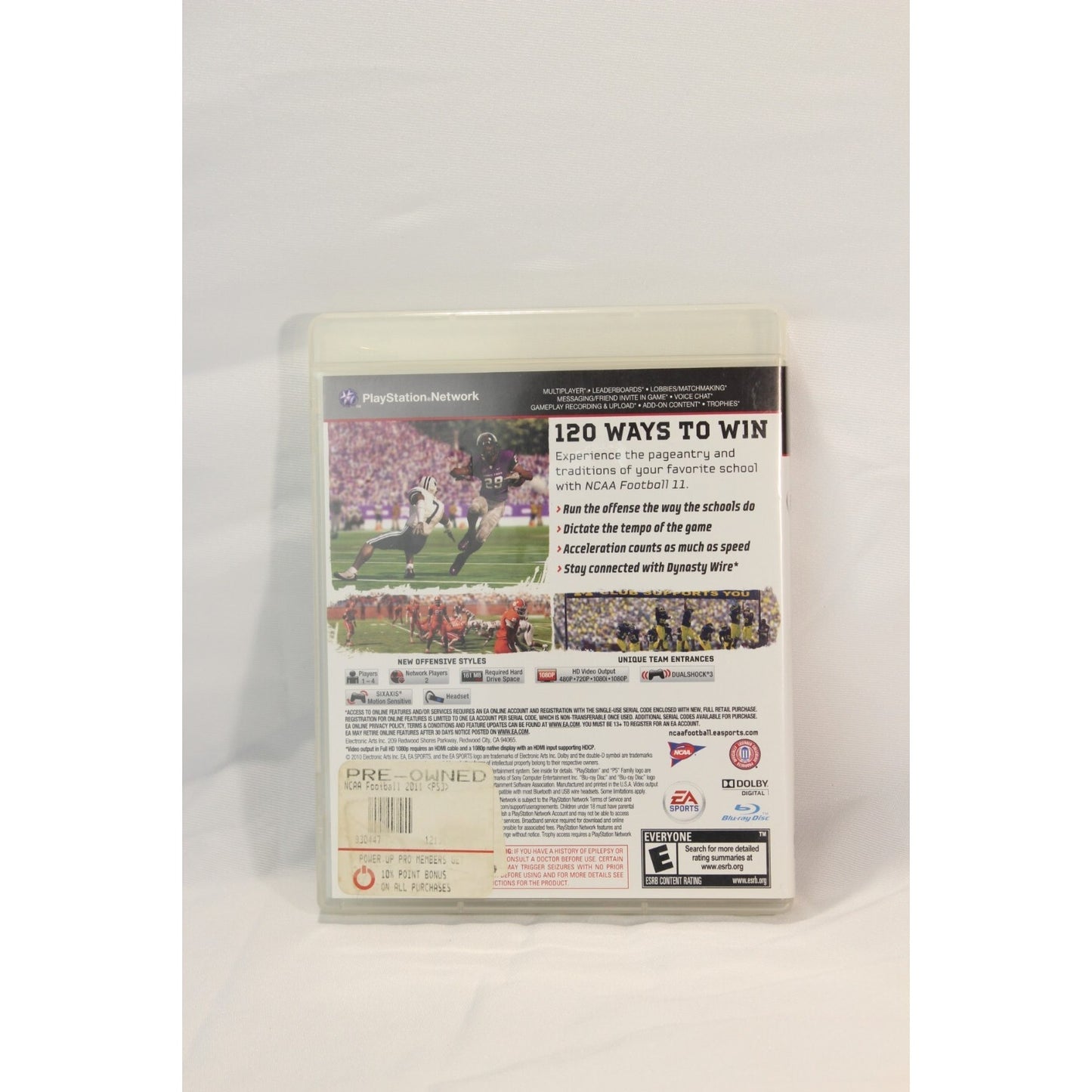 NCAA Football 11 PlayStation 3 PS3 Tested Video Game Used College Sports Game