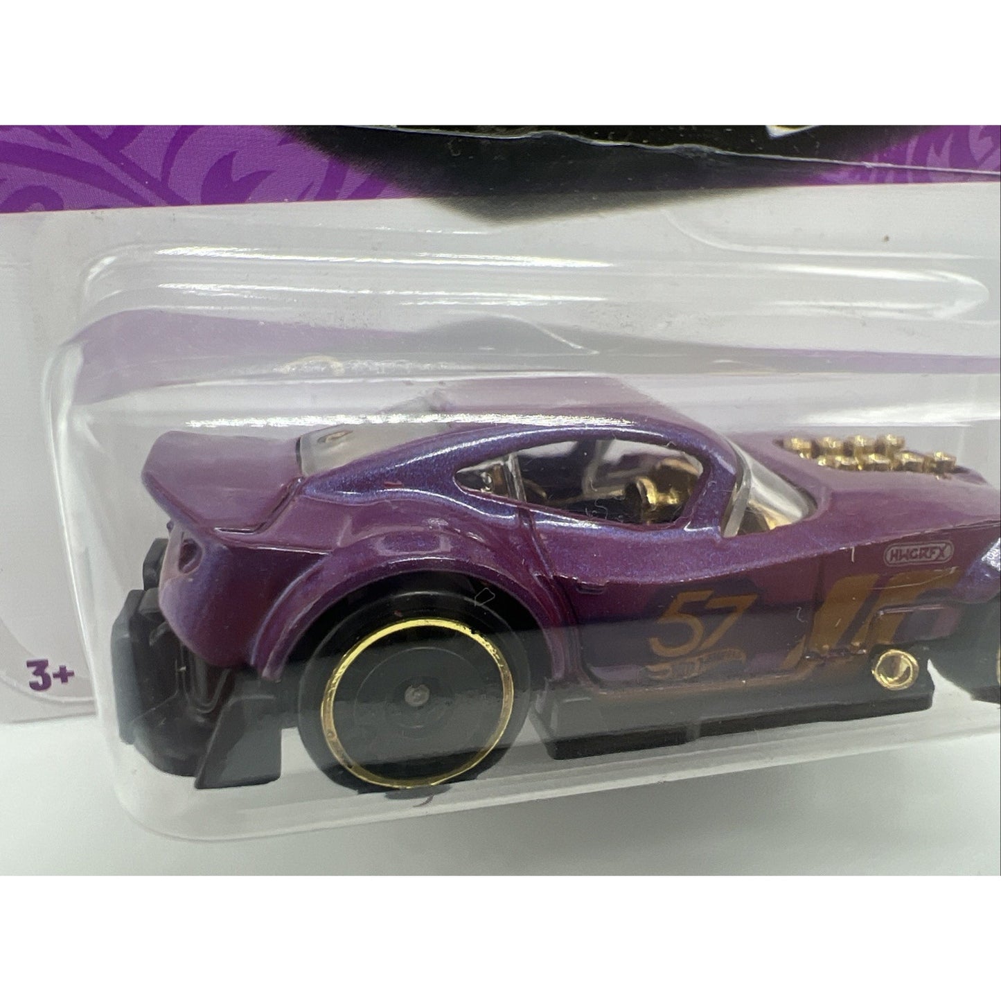 Hot Wheels 57th Anniversary Muscle And Blown #5 Purple Gold Race Car Model