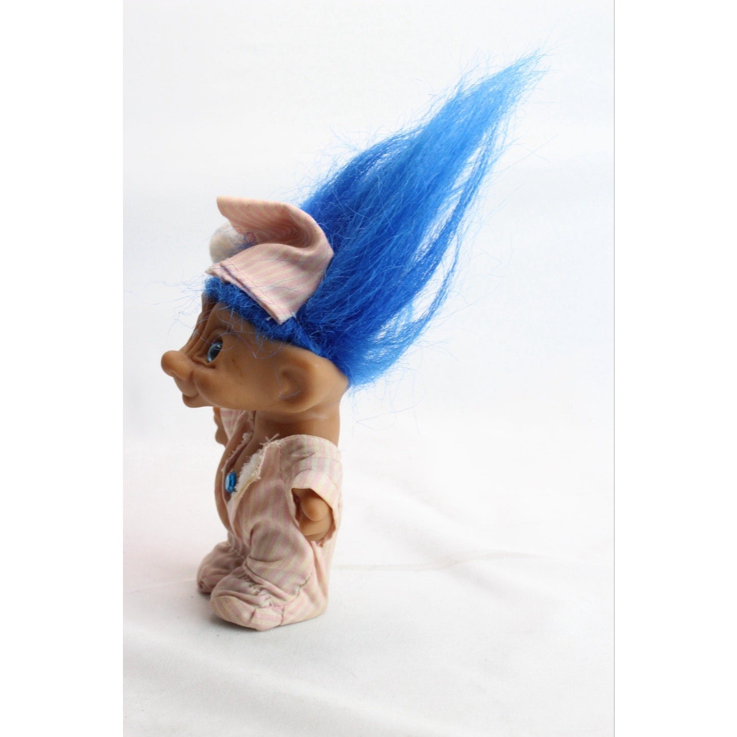 Novelty Troll Blue Rare PJs Jeweled Belly Blue Hair Santa Hat Christmas Pajamas