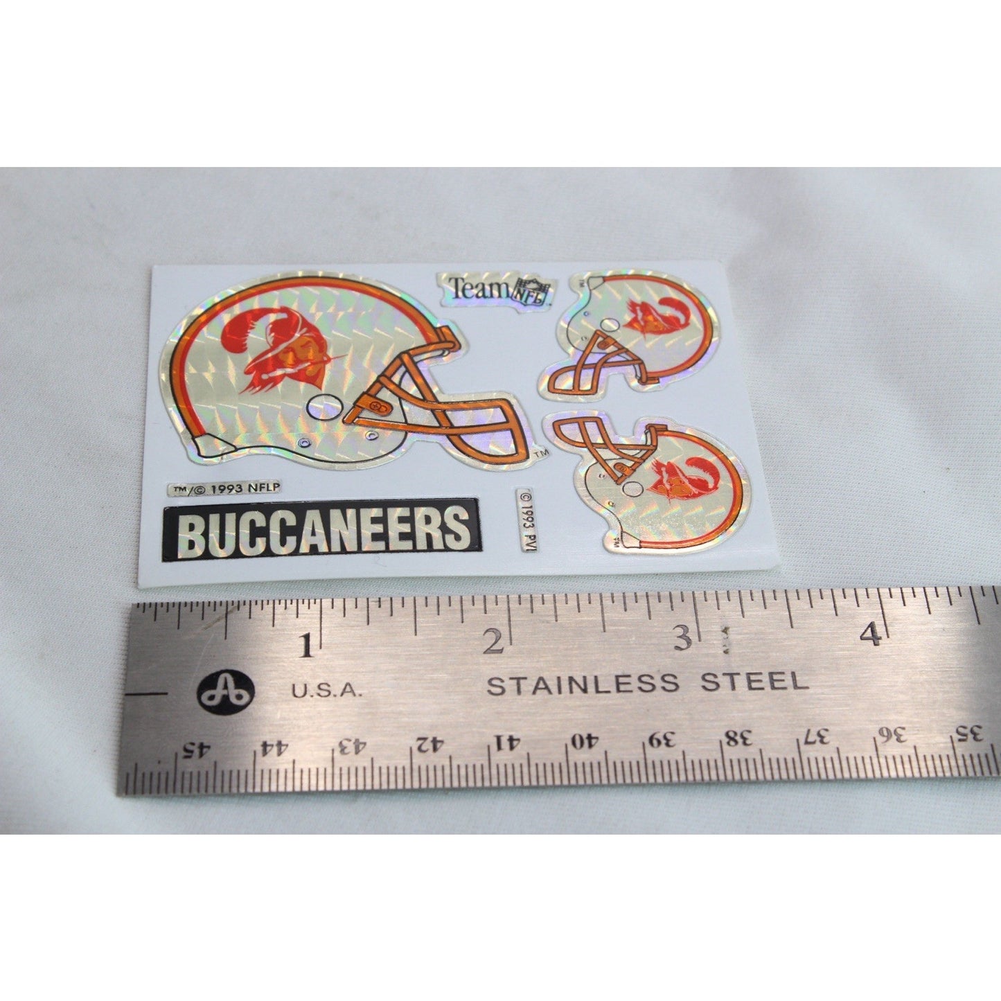 Vintage 1993 Vending Machine Team NFL Tampa Bay Buccaneers Sticker Prism