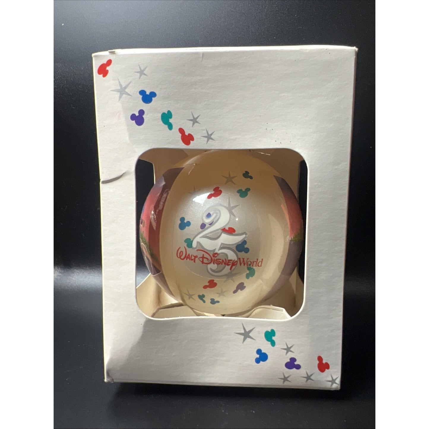 25th Walt Disney World Anniversary Remember the Magic Glass Ornament Sealed New