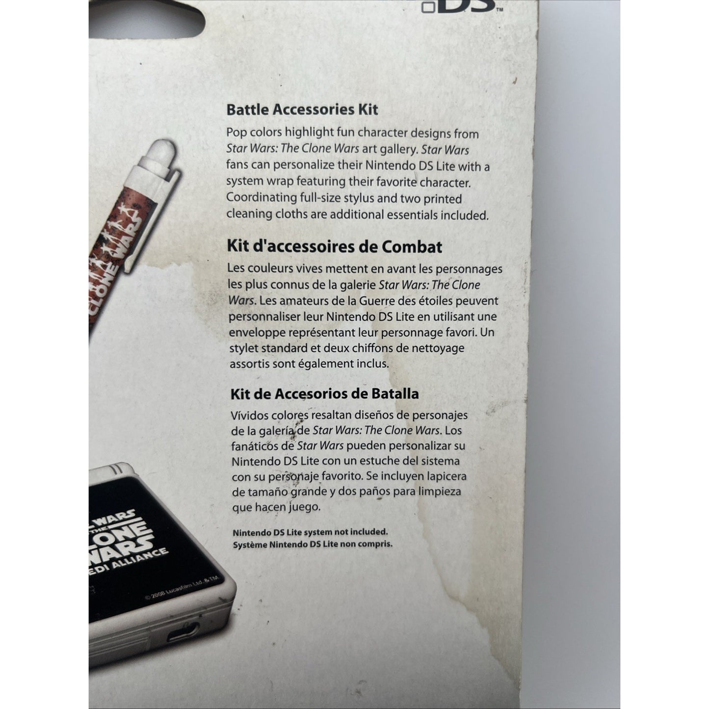 Nintendo DS Star Wars Clone Wars 2008 Jedi Alliance Battle Kit Brand New Sealed