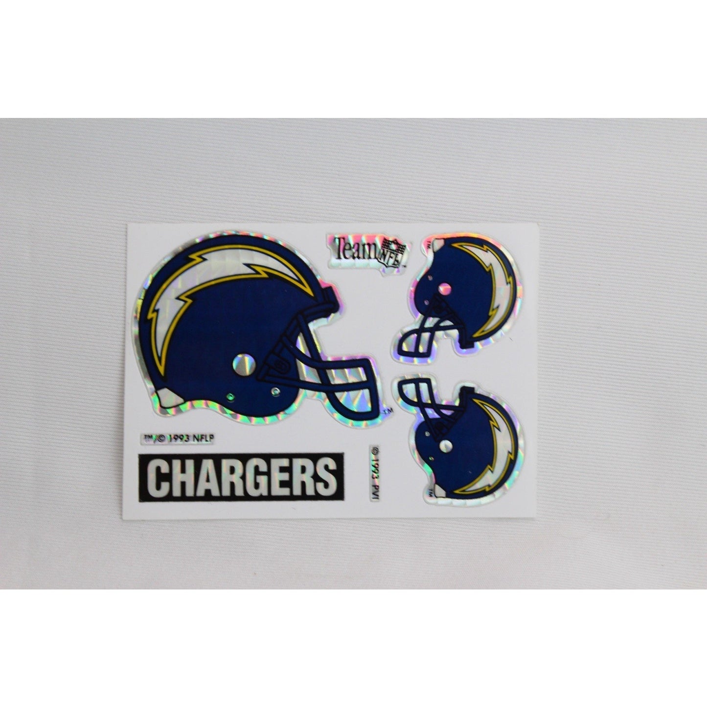 Vintage 1993 Vending Machine Team NFL Los Angeles Chargers Sticker Prism New