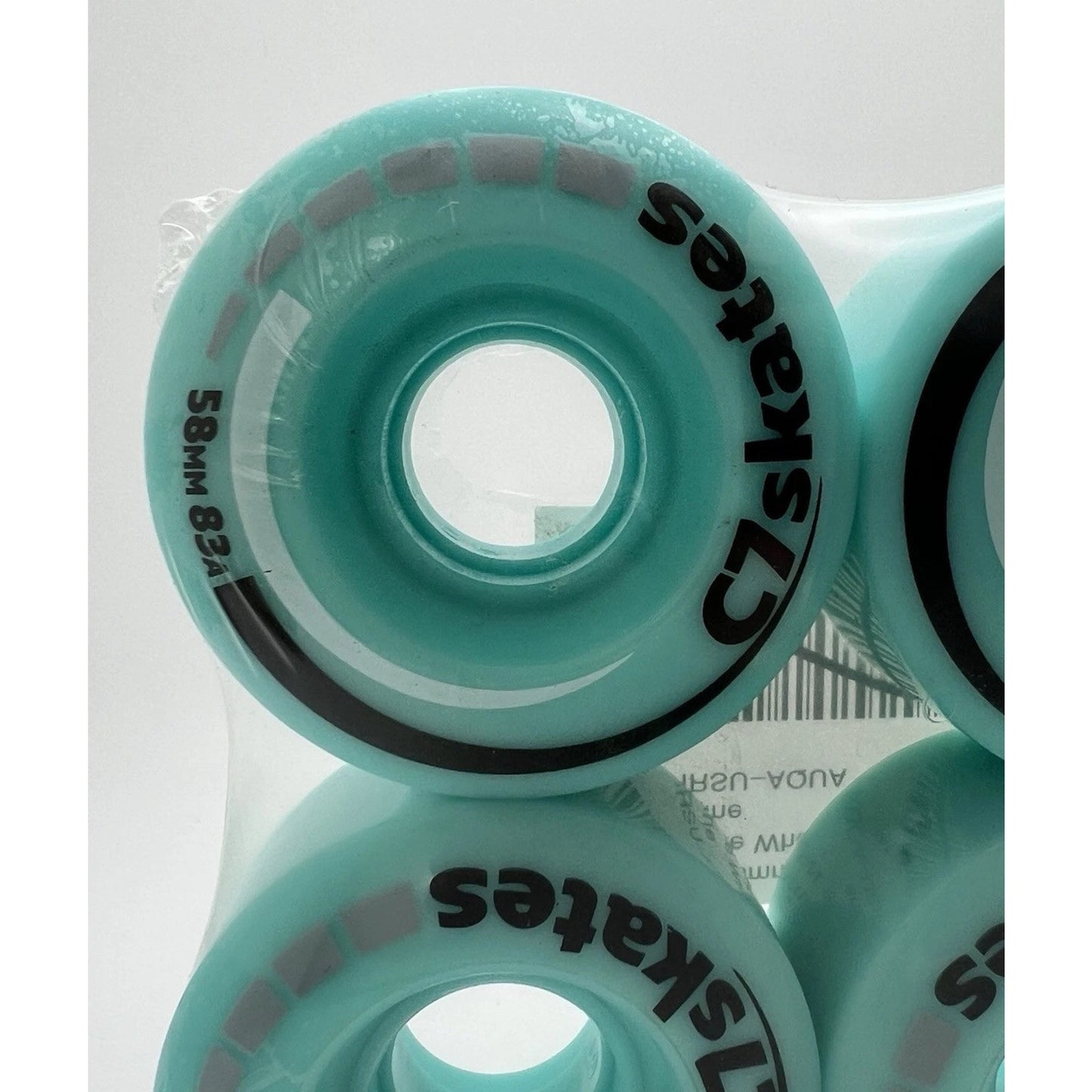 C7skates 58mm 83A Premium Quad Roller Skate Wheels Aquamarine Blue Set of 4 New