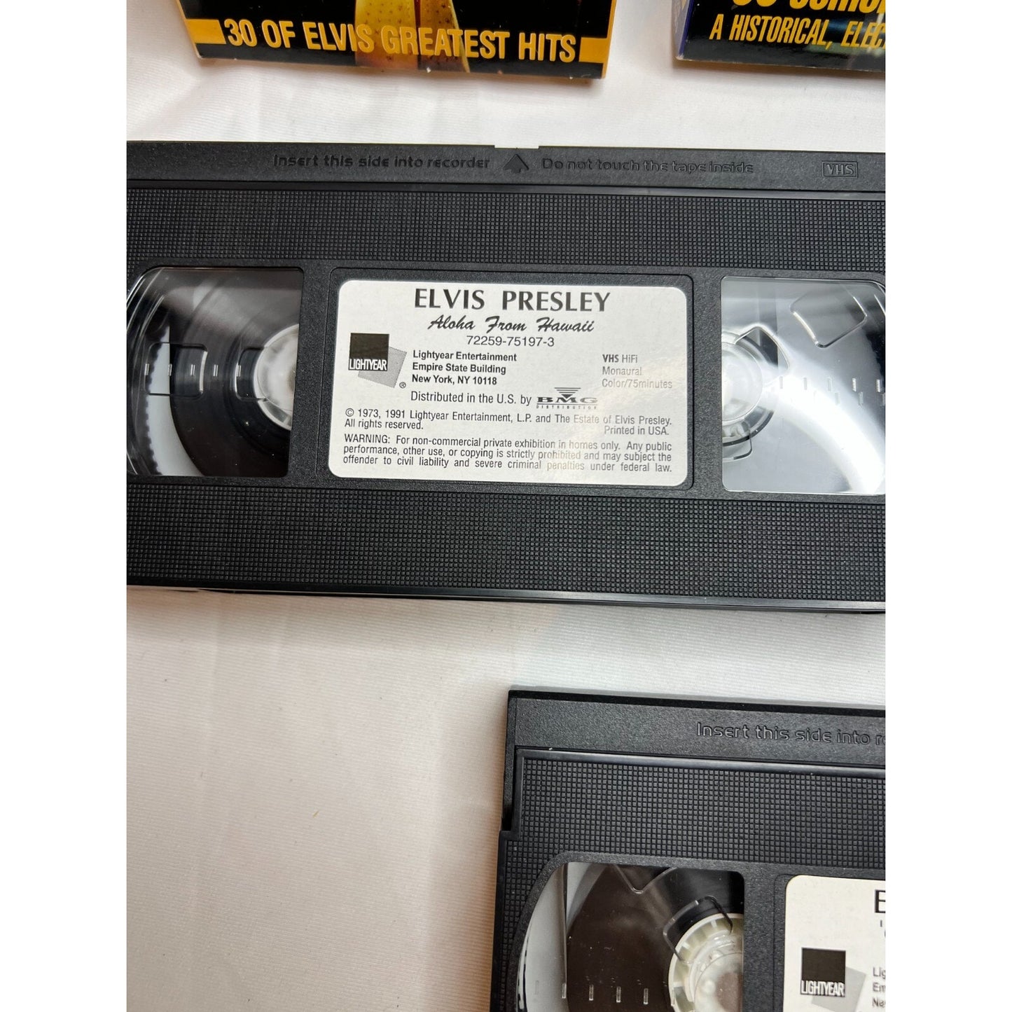 Elvis Presley The Concert Collection 3 VHS Set Tested Video Tapes Used