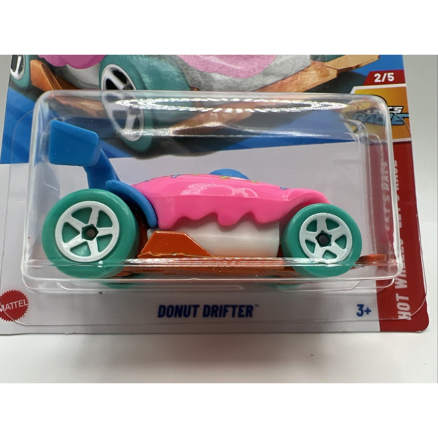 2025 Hot Wheels Let's Race 2 Donut Drifter Pink #2 Netflix Series Die Cast Car