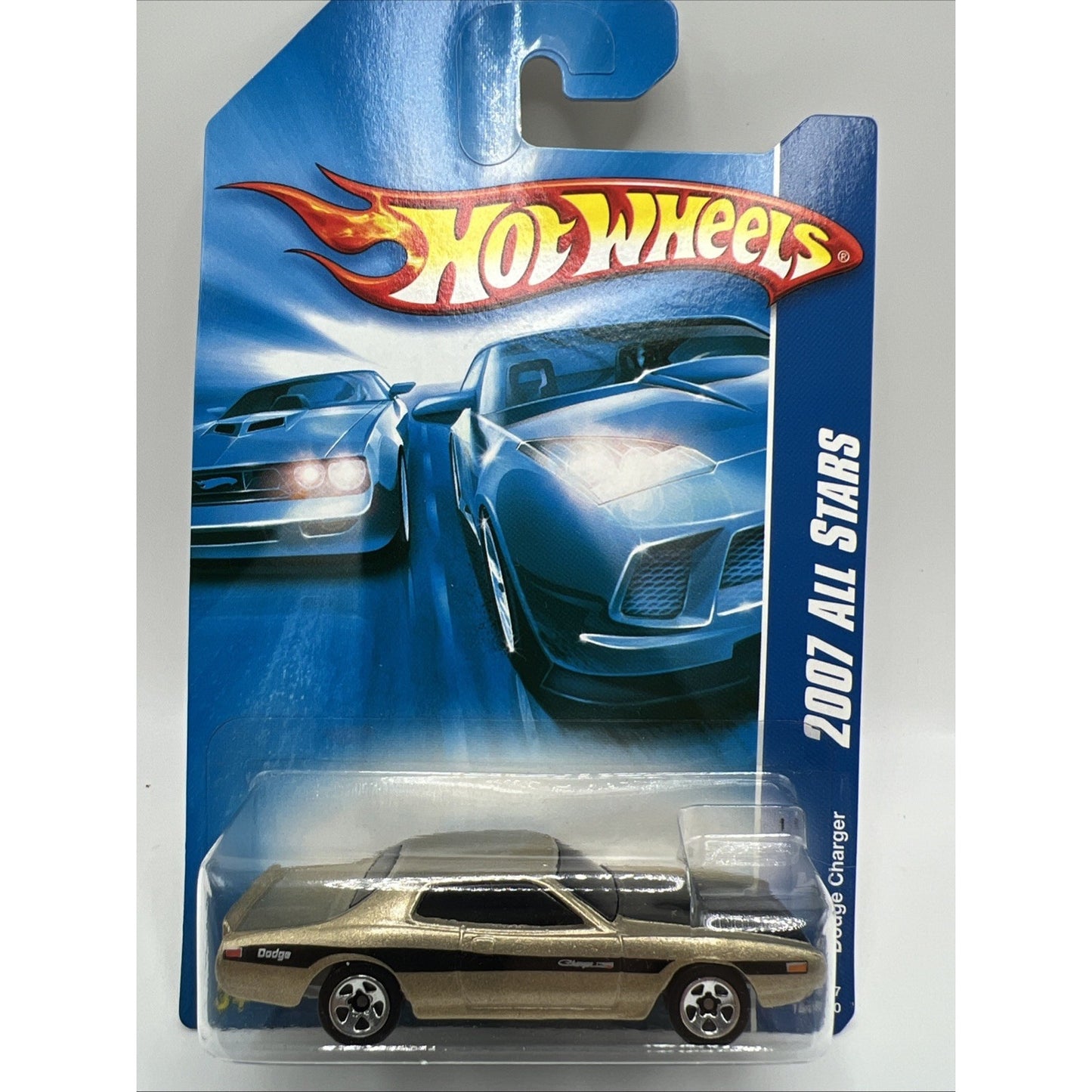 Hot Wheels Dodge Charger 2007 All Stars Gold Muscle Car Black Stripe Race Car