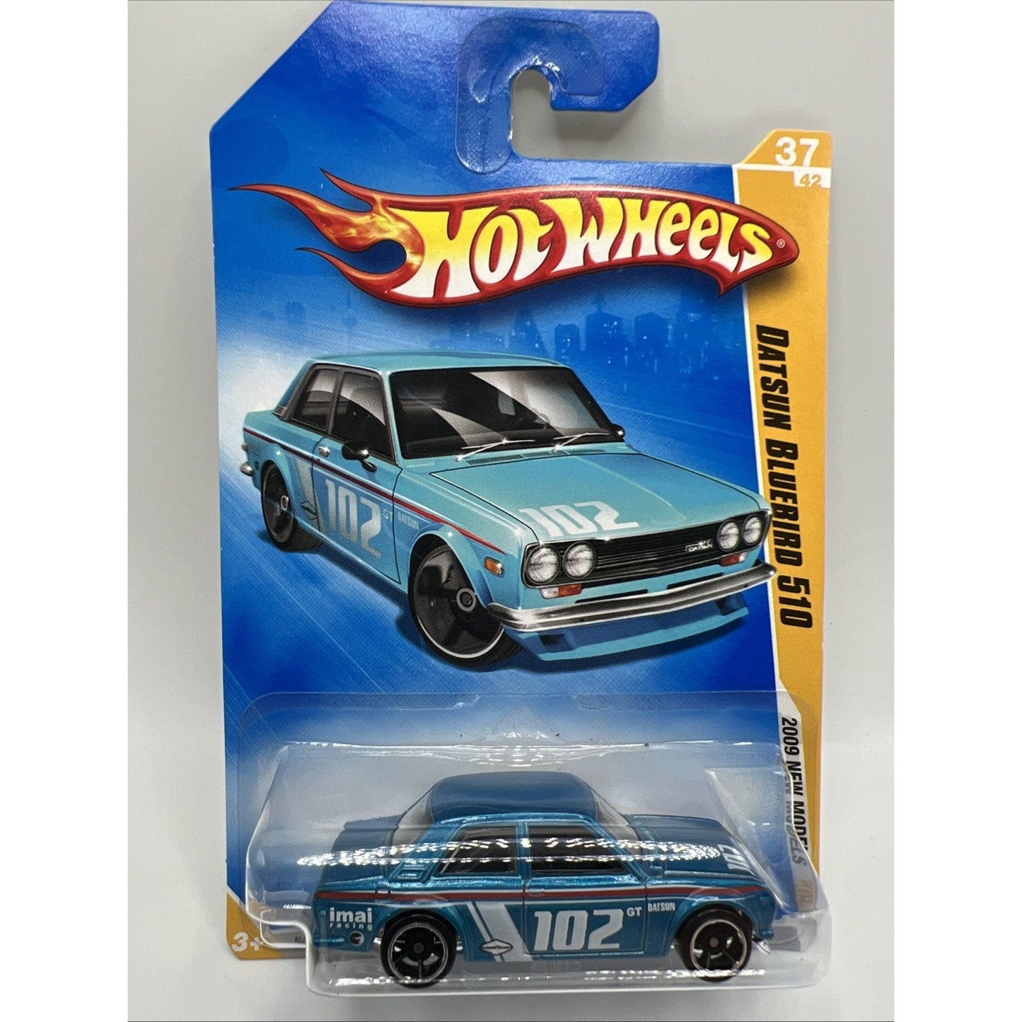 2009 Hot Wheels #37 New Models 37/42 Datsun Bluebird 510 Blue New Diecast Race