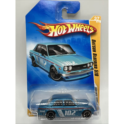 2009 Hot Wheels #37 New Models 37/42 Datsun Bluebird 510 Blue New Diecast Race