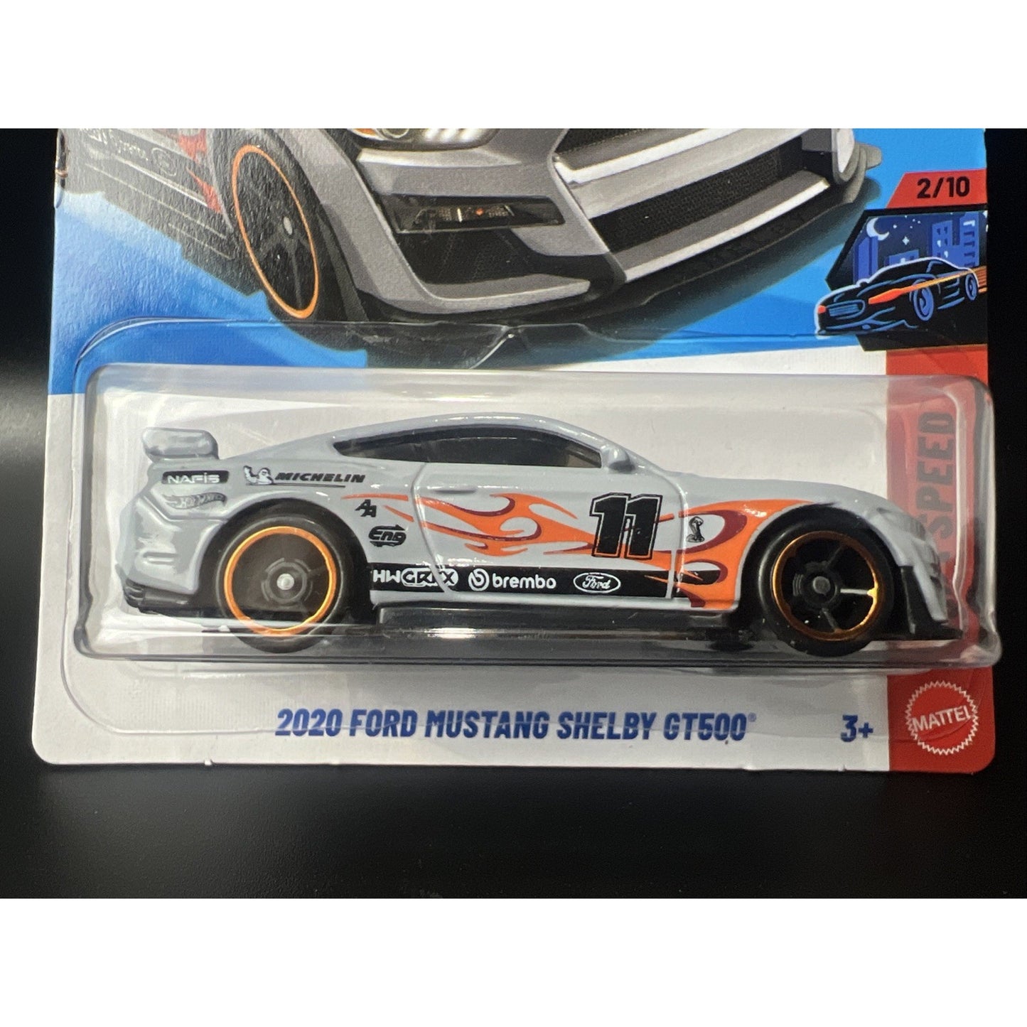 2026 Hot Wheels 2020 Ford Mustang Shelby GT500 New Flame Fire #10 Nightspeed