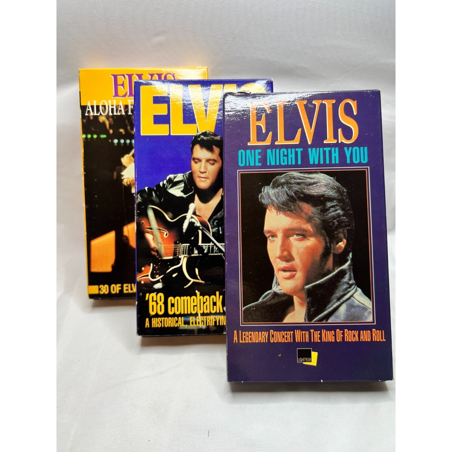 Elvis Presley The Concert Collection 3 VHS Set Tested Video Tapes Used
