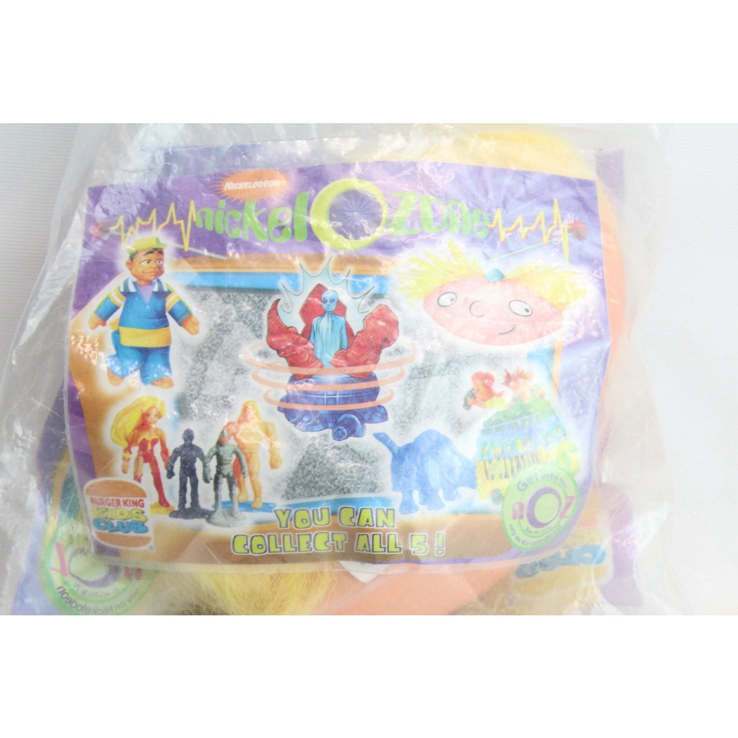 Hey Arnold Plush Head Burger King Kids Meal Nickelodeon 1998 Nickel-O-Zone Toy