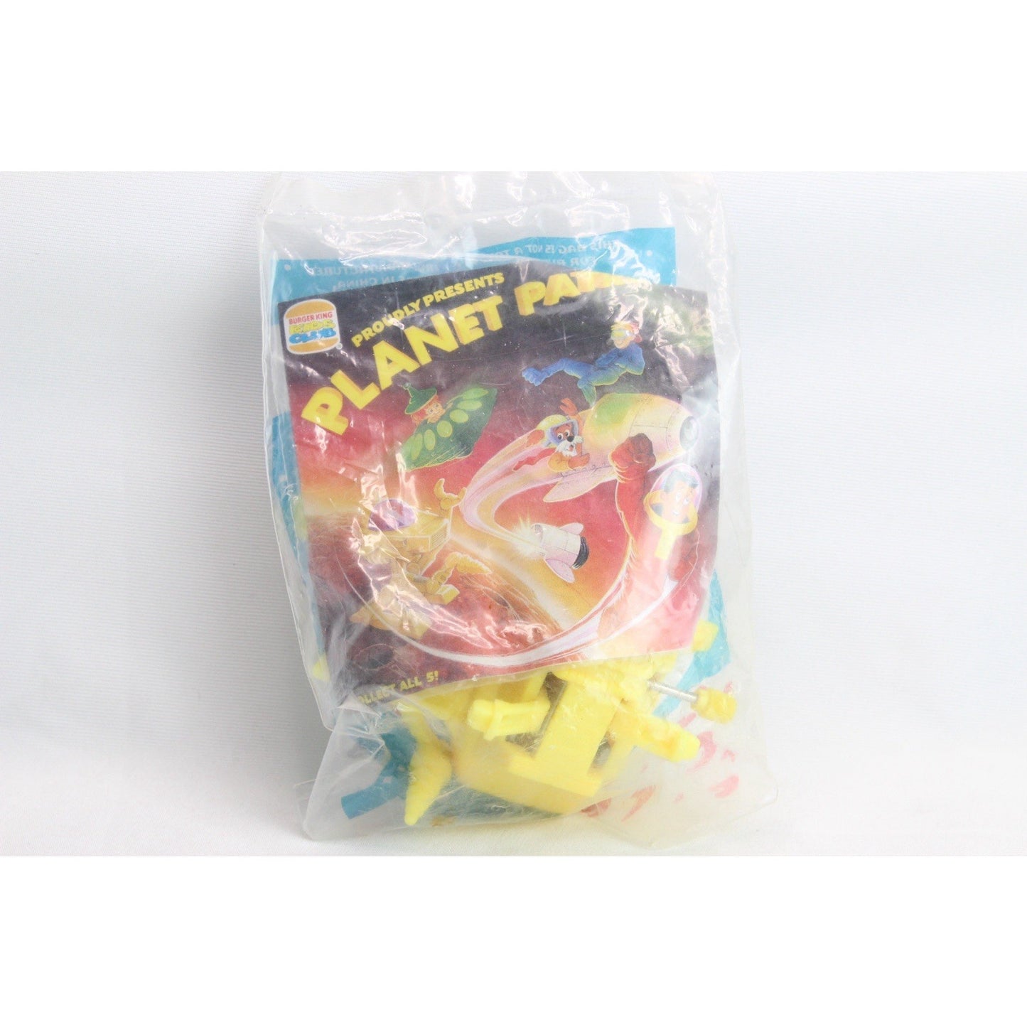 Burger King Kids Club Planet Patrol Toy J.D. Space Shuttle Launcher New Yellow