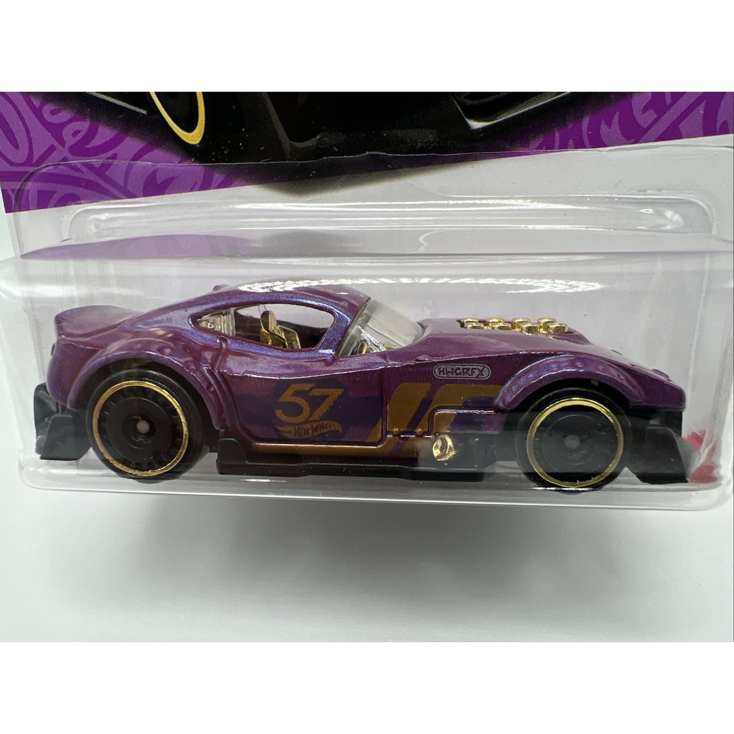 Hot Wheels 57th Anniversary Muscle And Blown #5 Purple Gold Race Car Model