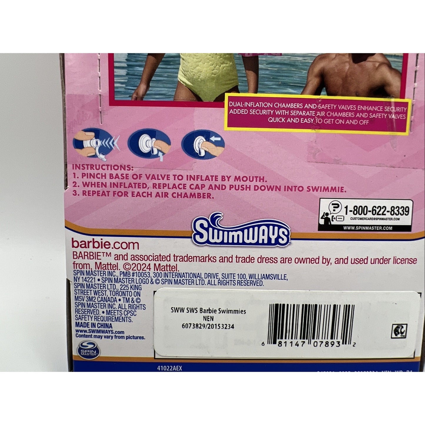 Barbie SwimWays Swimmies Floaties 3-5 Years Pool Swim Help New Sealed Mattel