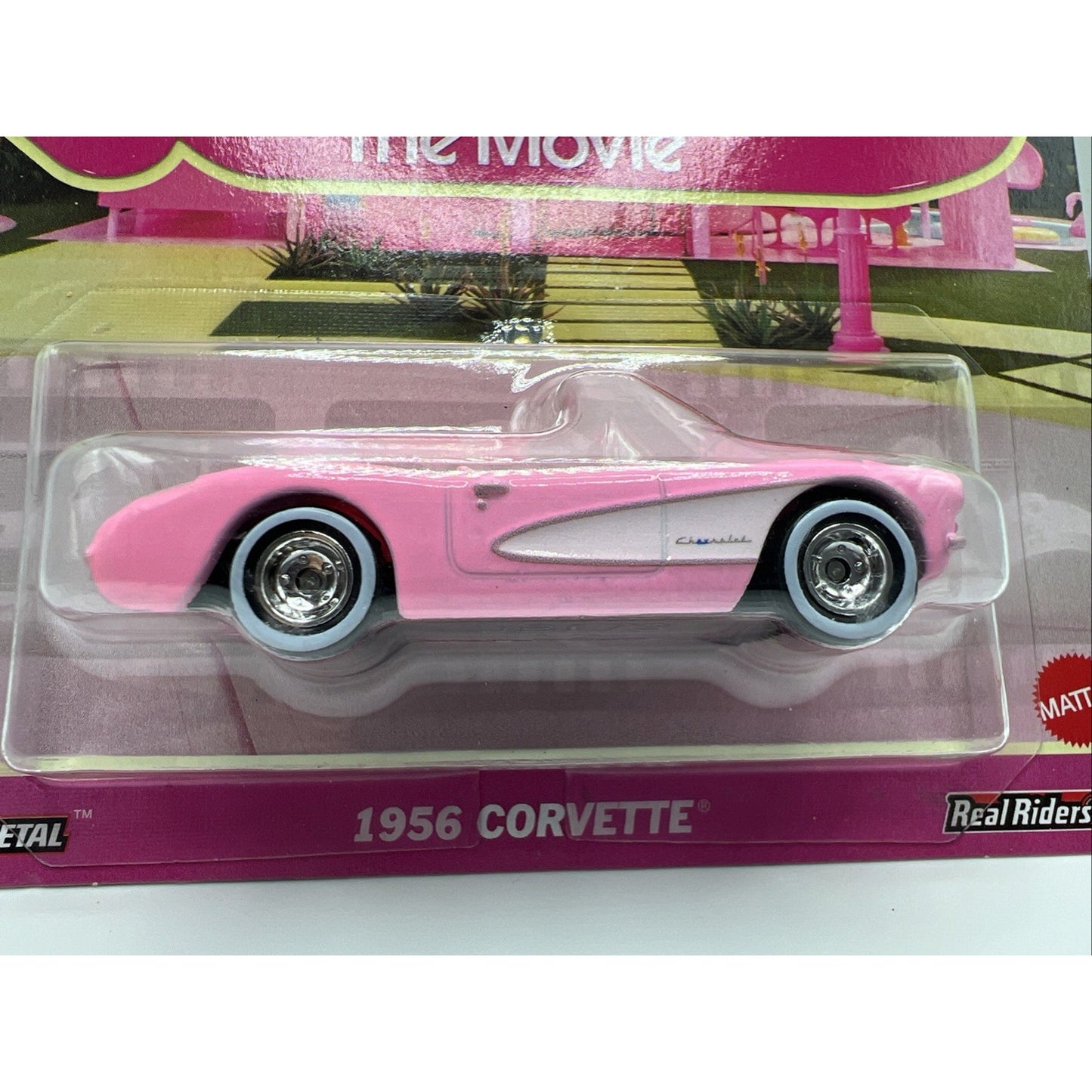 Hot Wheels Premium Pop Culture Barbie The Movie 1956 Corvette Chevrolet Pink