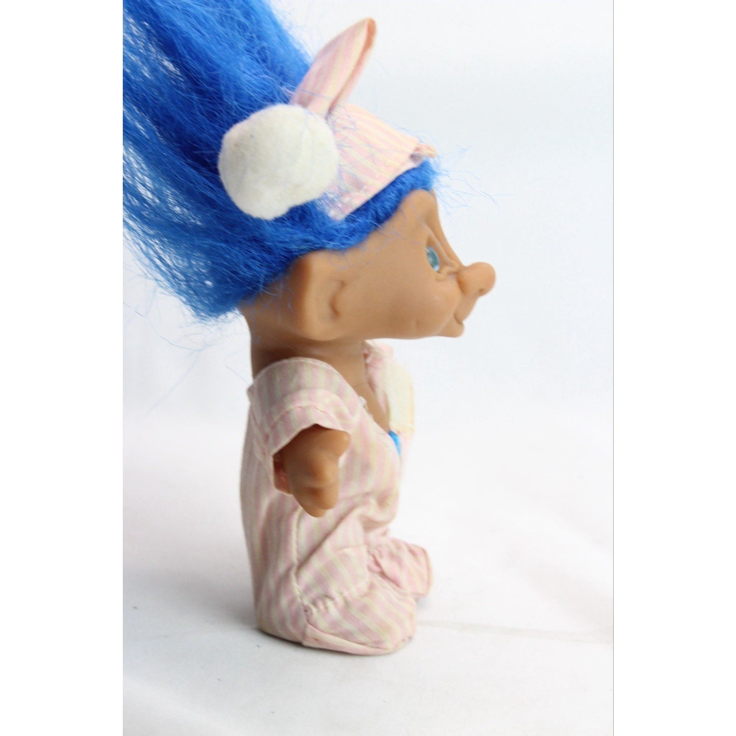 Novelty Troll Blue Rare PJs Jeweled Belly Blue Hair Santa Hat Christmas Pajamas