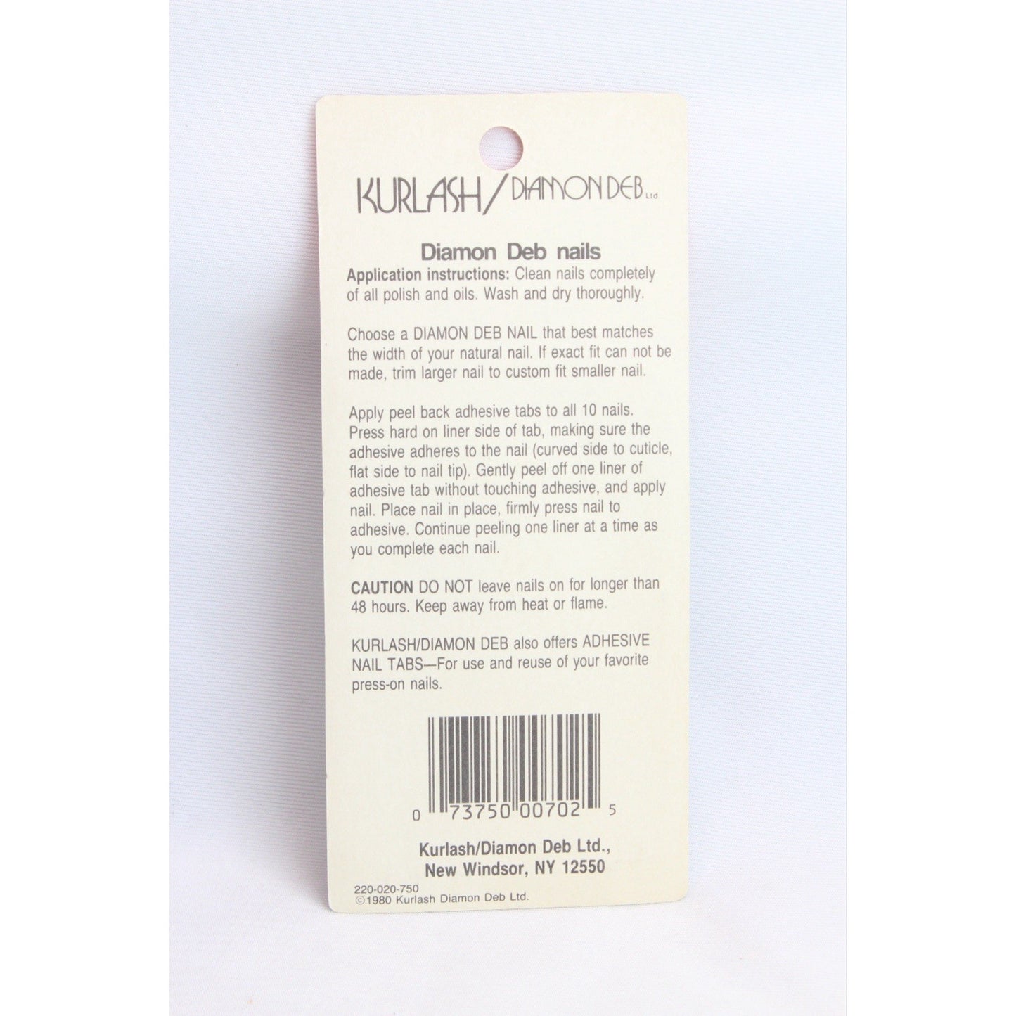 Diamon Deb Kurlash Halloween Press On Nails Vintage 1980s Orange Black Skulls