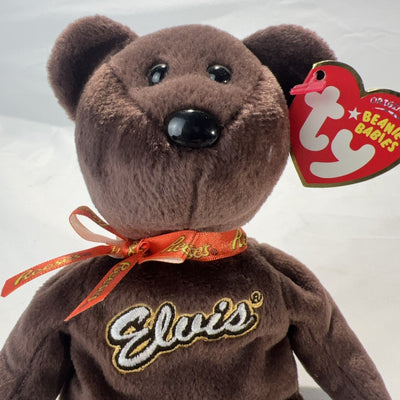 Elvis Presley Ty Beanie Baby Reeses Ribbon "Coco Presley" Bear 2007 Super Rare