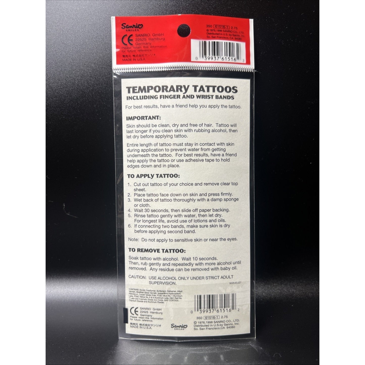 1998 Vintage Sanrio Smiles My Melody & Flowers Temporary Tattoos Sealed Sheet