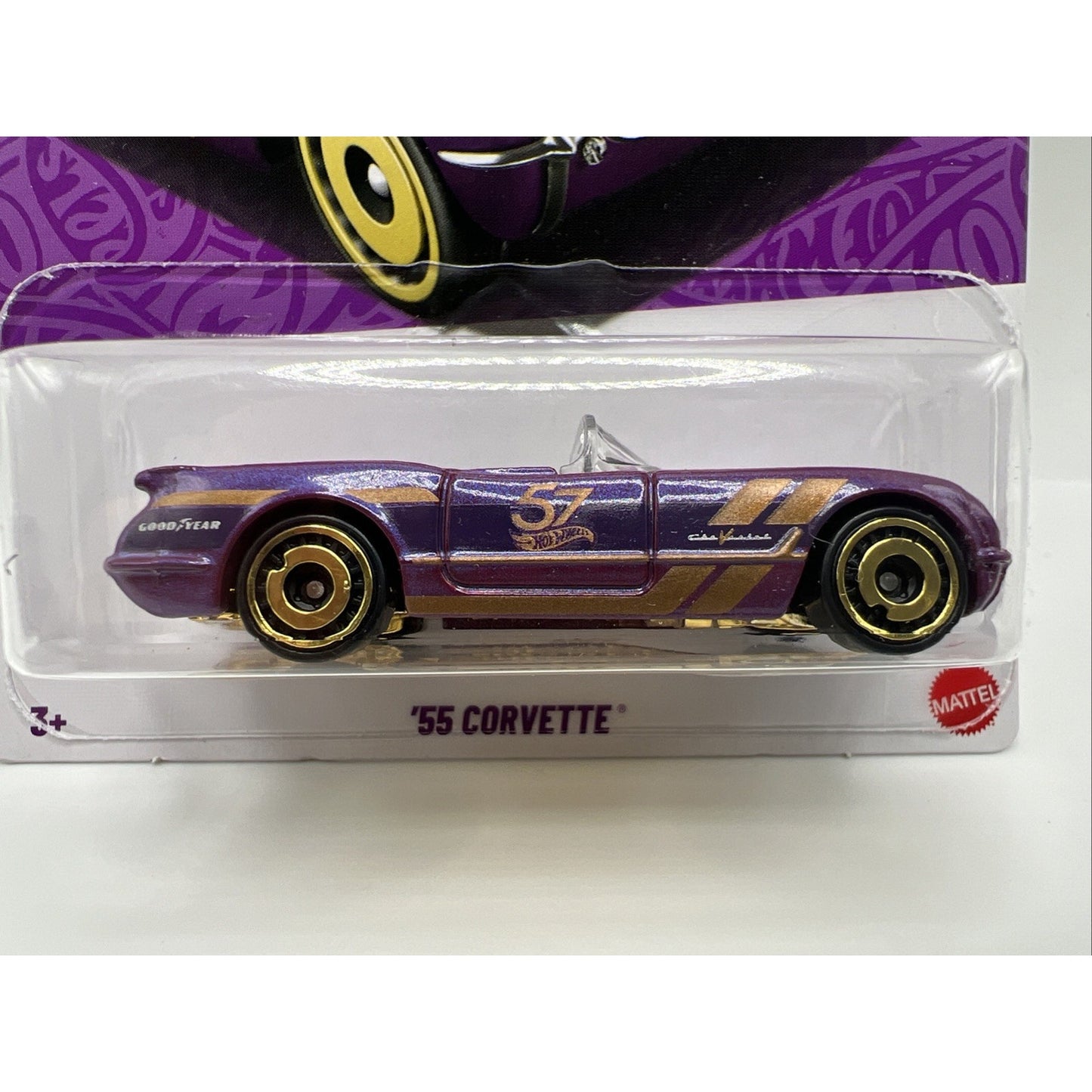 Hot Wheels '55 Corvette Purple #4 4/6 2025 Pearl Chrome 57th Anniversary Gold