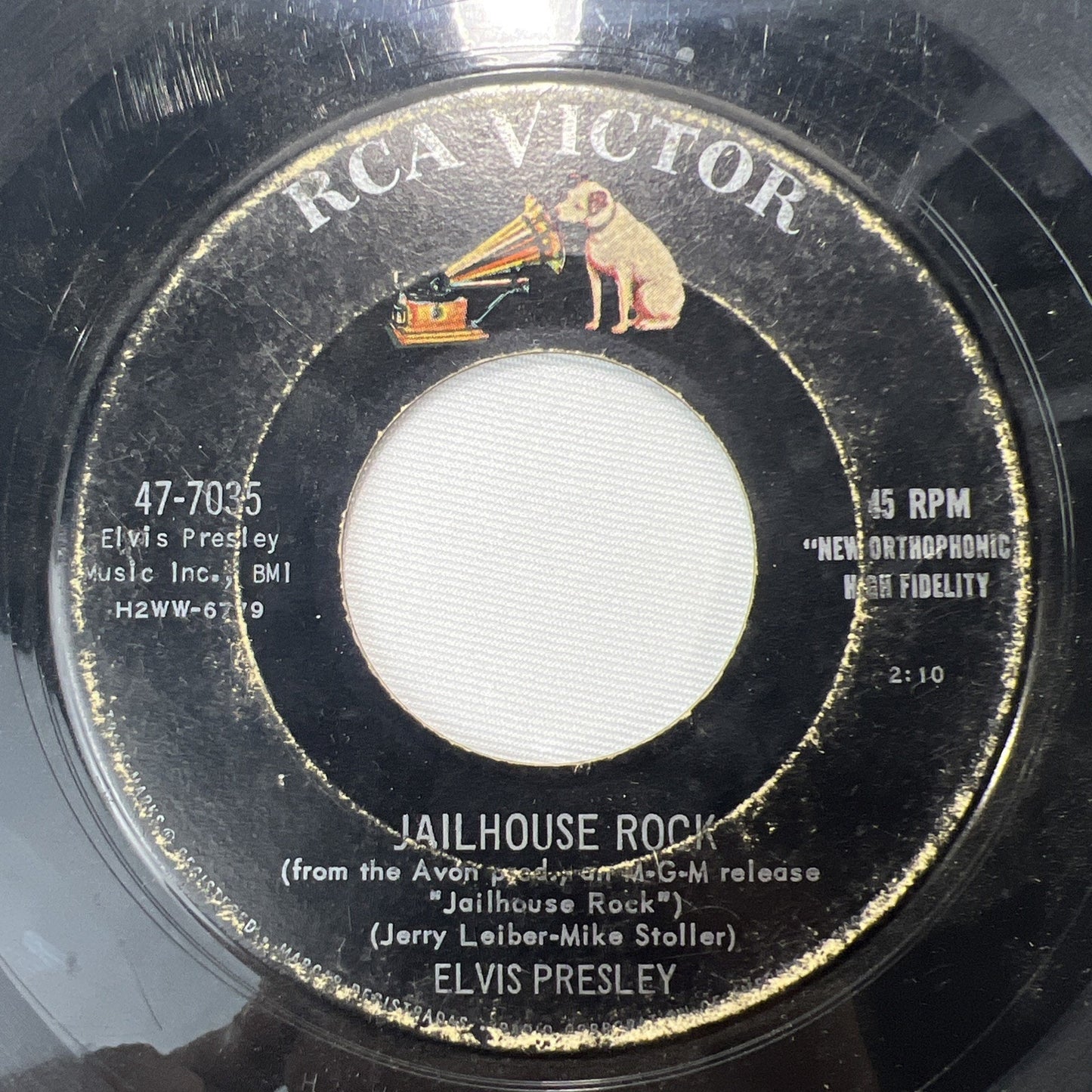 Elvis Presley Jailhouse Rock / Treat Me Nice RCA Victor 47-7035 1957 45 rpm Rare