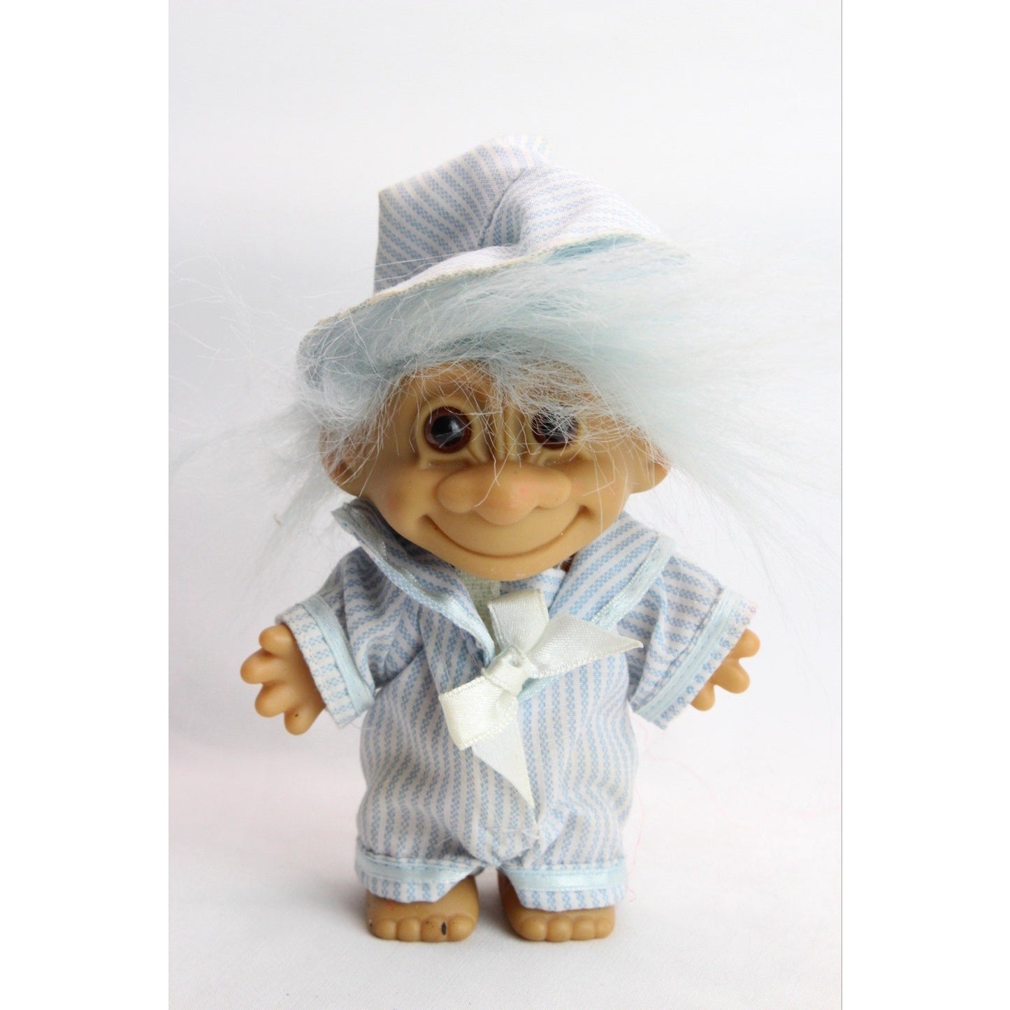 Russ #18455 “Springtime Boy” White Hair Troll Doll With Pinstripe Sailor Suit PJ