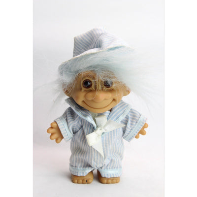 Russ #18455 “Springtime Boy” White Hair Troll Doll With Pinstripe Sailor Suit PJ