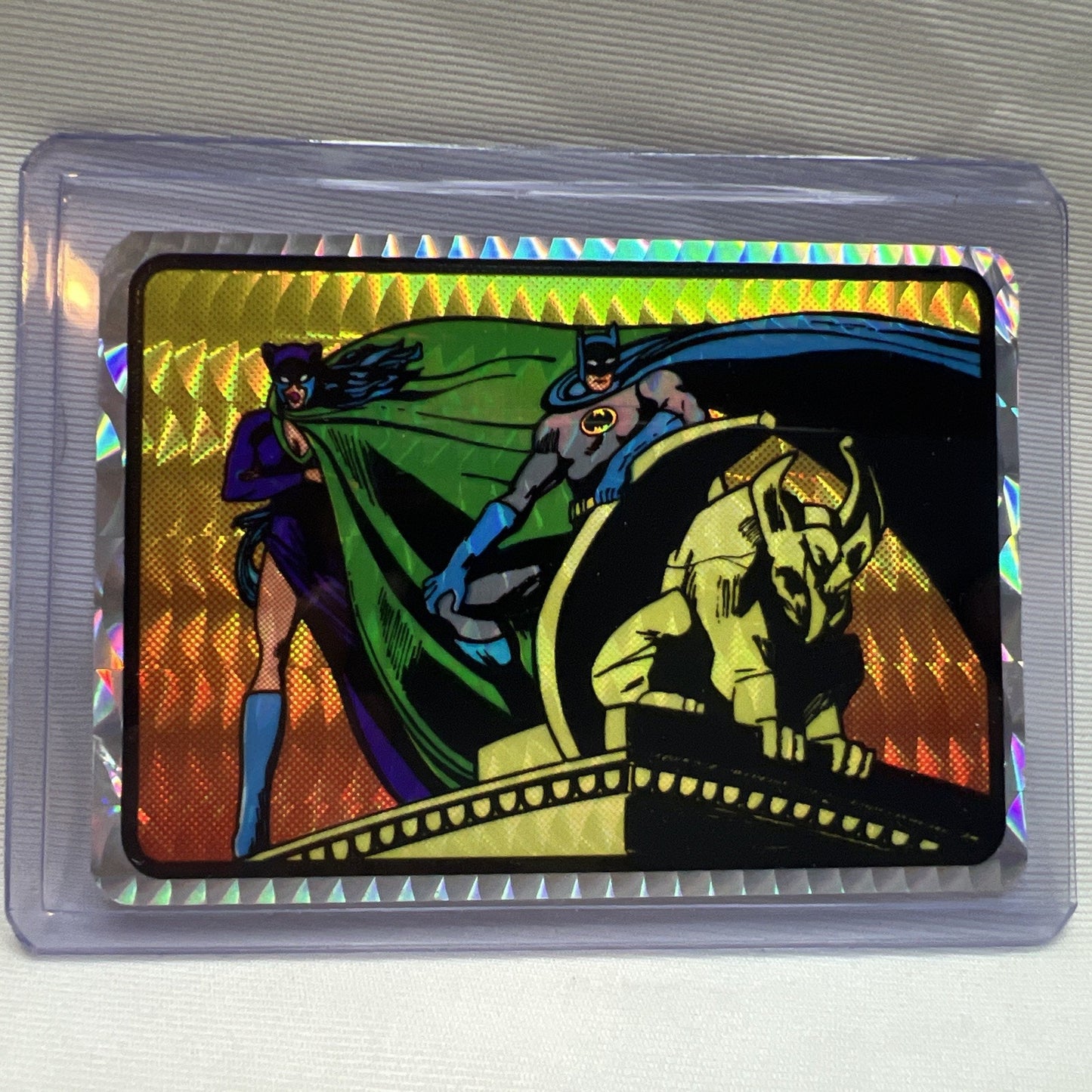 Batman & Cat Woman Original Vintage Prism Vending Machine Sticker Card DC Comics