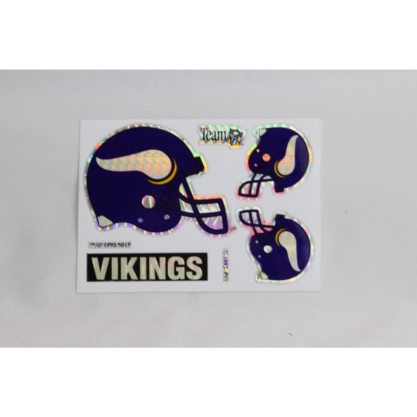 Prism Sticker 1993 NFL Vending Machine Minnesota Vikings Football Team New Old