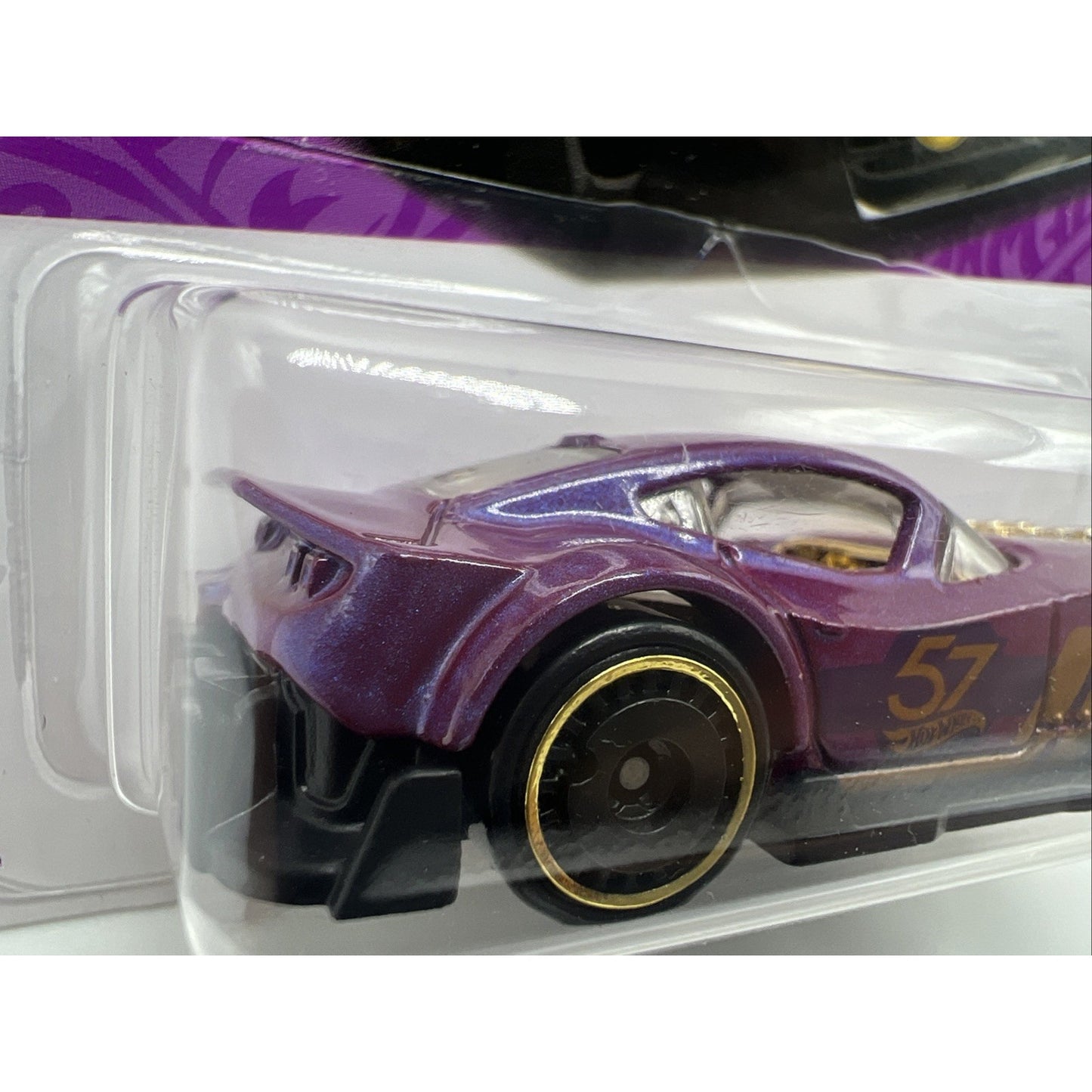 Hot Wheels 57th Anniversary Muscle And Blown #5 Purple Gold Race Car Model